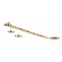 Aged Brass Reeded Window Stay 12"