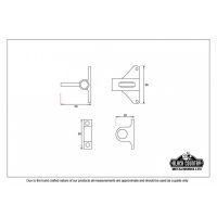 Polished Brass Fanlight Catch with Two Keeps - Dimensions 