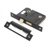 Bathroom Mortice Lock - Black 3"