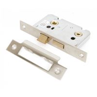 Bathroom Mortice Lock - Nickel 2"