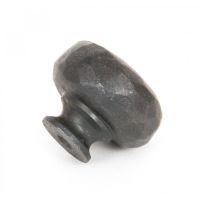 Side Profile of Hammered Steel Cabinet Knob - 38mm