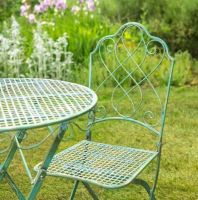 Close up of Green Bistro Set 