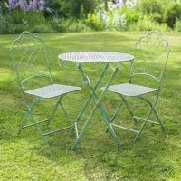 Green Ornate Wirework Bistro Set 