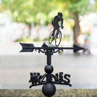Cast Iron and Steel Cyclist Weathervane