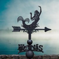 Cast Iron and Steel Mermaid Weathervane