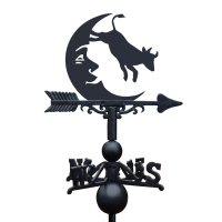 Cow Jumping Over the Moon Weathervane on White Background