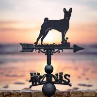 Black Weathervane with Basenji Design 