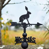 Black Weathervane with Hare Design 