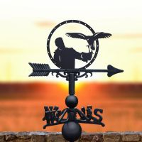 Black Weathervane with Falconry Design 