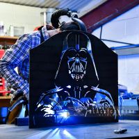 Legs of the Darth Vader Fireguard Being Welded on in Our Workshop