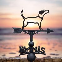 Jack Russel Iron Weathervane in Situ in Front of a Sunset
