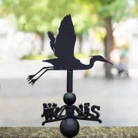Black Weathervane with Flying Heron 