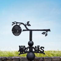 Cartoon Beehive on Branch Weathervane