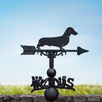 Black Weathervane with Dachshund Design 