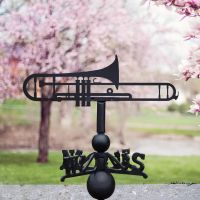 Trombone Weathervane in Black 