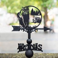 Stalking Cat in Alpine Trees Weathervane 