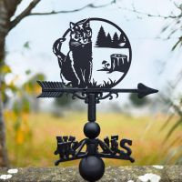 Stalking Cat in Alpine Trees Weathervane