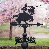Jousting Knight Weathervane in Situ by Blossom Trees