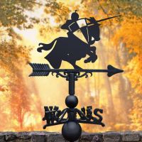 Jousting Knight Weathervane in an Autumn Setting