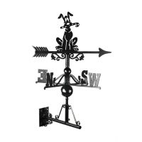 Cartoon Dog with Candy Cane Weathervane Mounted