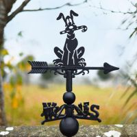 Weathervane with Cartoon Dog with Candy Cane Topper