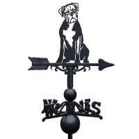 Sitting Boxer Dog Weathervane on White Background