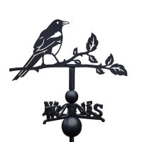 Magpie Weathervane on White Background