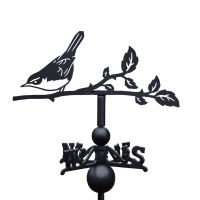 Cetti"s Warbler Weathervane on White Background