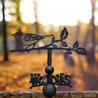 Black Cap Weathervane Mounted at Sunset