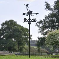 Pair of Robins Free Standing Weathervane in Use in the Garden