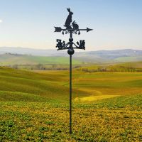 Cast Iron & Steel Free Standing Weathervane with Rabbit Topper