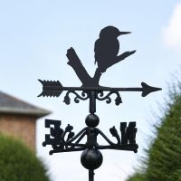 Close-Up of Kingfisher Topper on Free Standing Weathervane to Scale