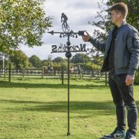 Cyclist Free Standing Weathervane to Scale