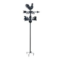 Deluxe Rooster Free Standing Weathervane in Black