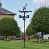 Giraffe Free Standing Weathervane in Use Outdoors