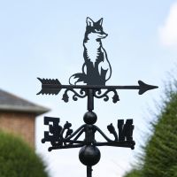 Close-Up of Sitting Fox Topper on Free Standing Weathervane to Scale