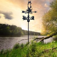 Sitting Fox Free Standing Weathervane at Sunset