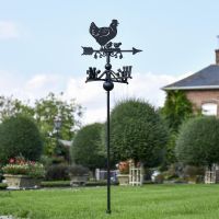Hen & Chicks Free Standing Weathervane in the Garden