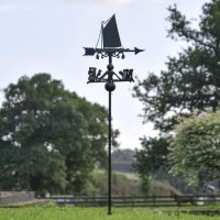 Norfolk Wherry Sail Boat Free Standing Weathervane in the Garden