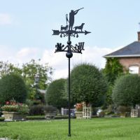 "Game Season" Jack Russel & Labrador Free Standing Weathervane in Use in the Garden 1