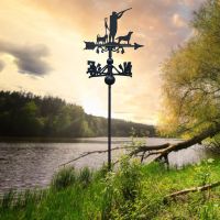 "Game Season" Jack Russel & Labrador Free Standing Weathervane at Sunset
