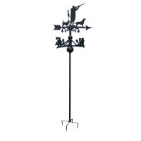 "Game Season" Jack Russel & Labrador Free Standing Weathervane on White Background