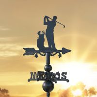 Golf Topper on Miniature Weathervane at Sunset