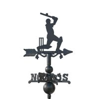 Cricketer on Mini Weathervane on White Background