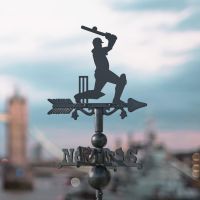 Cricketer on Miniature Weathervane in Situ