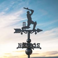Cricketer on Miniature Weathervane at Dusk