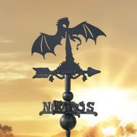 Dragon Fire on Miniature Weathervane at Sunset