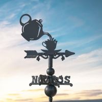 Kingfisher on Miniature Weathervane at Dusk