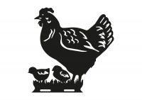 Hen & Chicks Topper on White Background