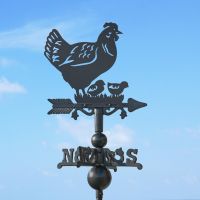 Hen & Chicks on Mini Weathervane